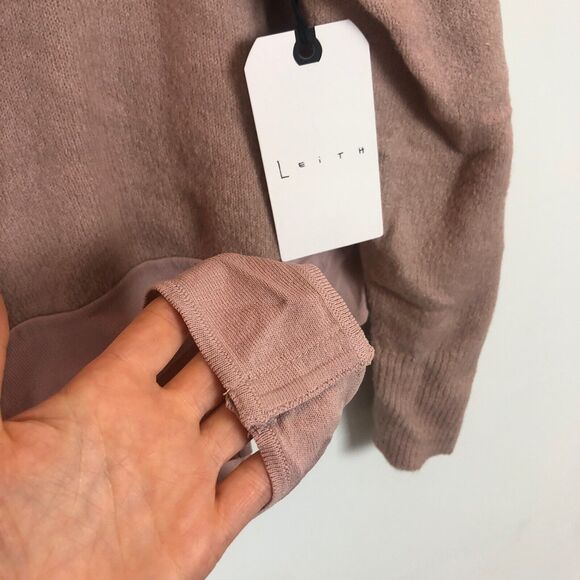 NWT Leith Long Sleeve Square Neck Sweater Bodysuit Pink Adobe Women's Plus 3X - Picture 3 of 5